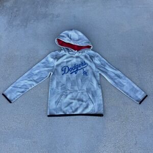 Los Angeles Dodgers Youth Size Small Gray Striped Hoodie Pullover